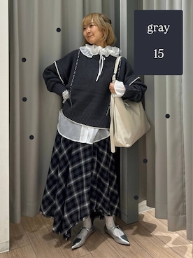 「アイテム（シュシュ）」を使った、imsally2さん（レディース・154cm）の秋コーディネート