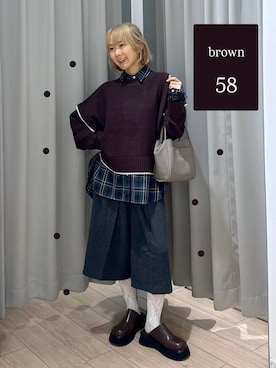 「アイテム（シュシュ）」を使った、imsally2さん（レディース・154cm）の秋コーディネート
