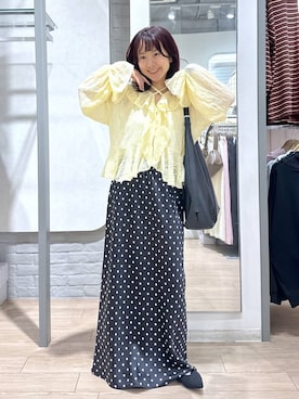 「LOWRYS FARM（ローリーズファーム）のヤワラカルイ２ＷＡＹショルダーＢＡＧ 115210（ショルダーバッグ、ブラック系）」を使った、imsally2さん（レディース・154cm）の春コーディネート