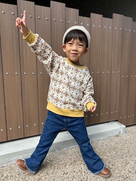 「Birthday（バースデイ）のアイテム（スウェット）」を使った、bokuさん（キッズ・100cm）の秋コーディネート