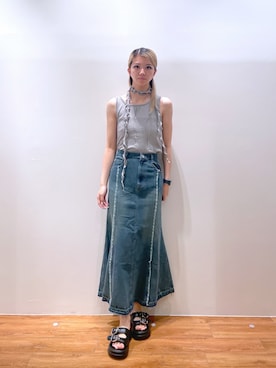 「FREE'S MART（フリーズマート）のアイテム（スカート）」を使った、Nozomiさん（レディース・167cm）の夏コーディネート