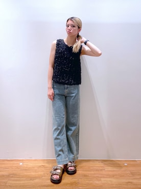 「ノースリーブニット」｜Nozomiさん（レディース・167cm）の夏コーディネート