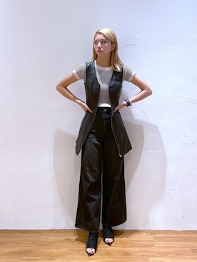 「レザーワンピース」｜Nozomiさん（レディース・167cm）の秋コーディネート