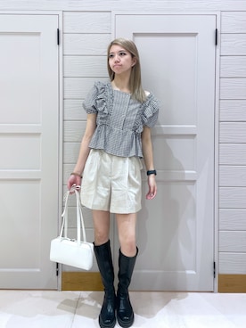 「FREE'S MART（フリーズマート）のアイテム（ブーツ）」を使った、Nozomiさん（レディース・167cm）の春コーディネート