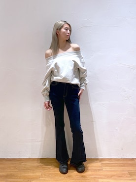 「FREE'S MART（フリーズマート）のアイテム（スウェット）」を使った、Nozomiさん（レディース・167cm）の冬コーディネート