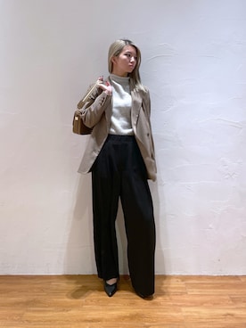 「FREE'S MART（フリーズマート）のアイテム（スラックス）」を使った、Nozomiさん（レディース・167cm）の冬コーディネート