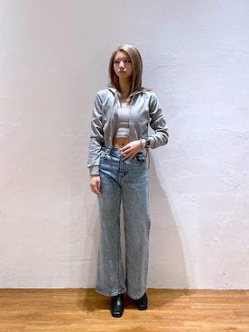「FREE'S MART（フリーズマート）のアイテム（パーカー）」を使った、Nozomiさん（レディース・167cm）の春コーディネート