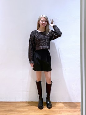 「ミニ丈コーデ」｜Nozomiさん（レディース・167cm）の冬コーディネート