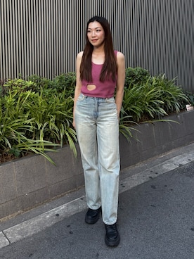 「ハイウエストパンツ」｜rinaさん（レディース・162cm）の夏コーディネート