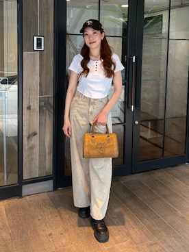 「EVRIS（エヴリス）のアイテム（パンツ）」を使った、rinaさん（レディース・162cm）の夏コーディネート