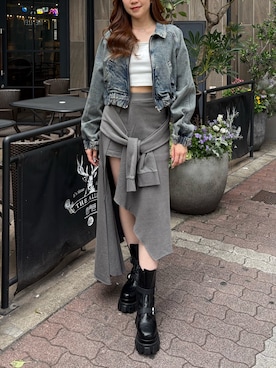 「EVRIS（エヴリス）のアイテム（トップス）」を使った、rinaさん（レディース・162cm）の春コーディネート