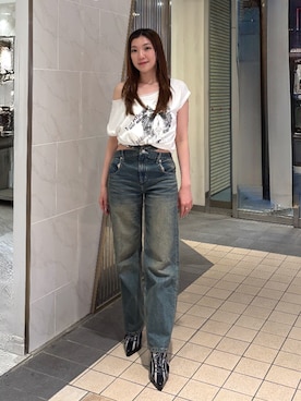 「EVRIS（エヴリス）のアイテム（パンツ）」を使った、rinaさん（レディース・162cm）の夏コーディネート