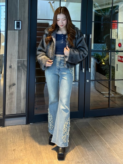 レザーライクチャンキーブーツ