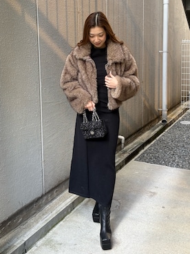 「EVRIS（エヴリス）のアイテム」を使った、rinaさん（レディース・162cm）の冬コーディネート