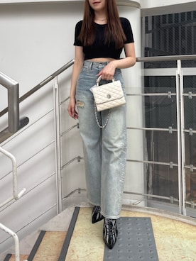 「EVRIS（エヴリス）のアイテム（パンツ）」を使った、rinaさん（レディース・162cm）の夏コーディネート