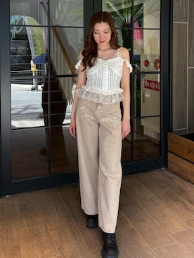 「EVRIS（エヴリス）のアイテム（トップス）」を使った、rinaさん（レディース・162cm）の春コーディネート