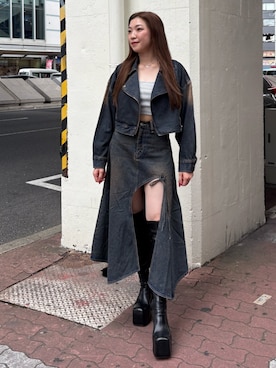 「インディゴデニム」｜rinaさん（レディース・162cm）の秋コーディネート