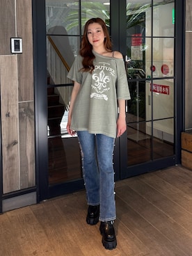 「EVRIS（エヴリス）のアイテム」を使った、rinaさん（レディース・162cm）の春コーディネート