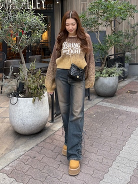 「EVRIS（エヴリス）のアイテム」を使った、rinaさん（レディース・162cm）の冬コーディネート