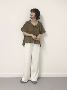 「ハーフスリーブ」｜miyukiさん（レディース・165cm）の夏コーディネート
