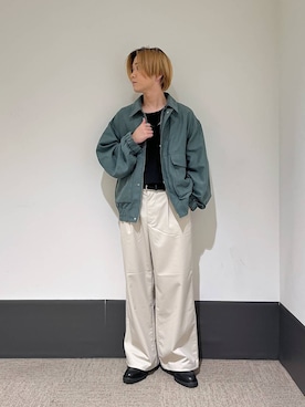 「アイテム（リング、ホワイト系）」を使った、RINさん（メンズ・171cm）の秋コーディネート