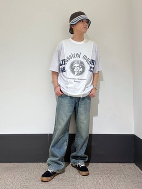 「アイテム（ハット、ブラウン系）」を使った、RINさん（メンズ・172cm）の夏コーディネート