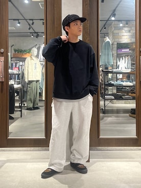 「SIGNAL SPORTS（シグナルスポーツ）の【SIGNAL SPORTS】13オンスヘビーウェイトコットン/裏毛スウェットワイドパンツ（スウェットパンツ）」を使った、RINさん（メンズ・171cm）の冬コーディネート