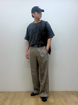 「アイテム（スラックス）」を使った、RINさん（メンズ・170cm）の夏コーディネート