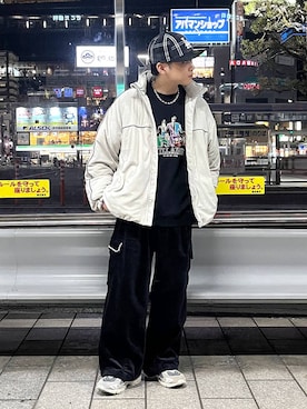 「RAGEBLUE（レイジブルー）のアイテム（ダウンジャケット/コート）」を使った、RINさん（メンズ・171cm）の冬コーディネート