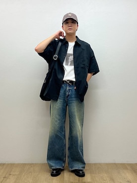 「バッグ」｜「アイテム（帽子）」を使った、RINさん（メンズ・170cm）の夏コーディネート