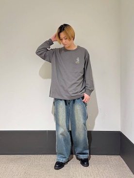 「アイテム（リング、ホワイト系）」を使った、RINさん（メンズ・171cm）の秋コーディネート