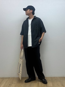 「RAGEBLUE（レイジブルー）のアイテム（帽子）」を使った、RINさん（メンズ・170cm）の夏コーディネート