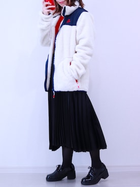 「CHUMS（チャムス）のアイテム（ジャケット/アウター）」を使った、rabiさん（レディース・147cm）の冬コーディネート