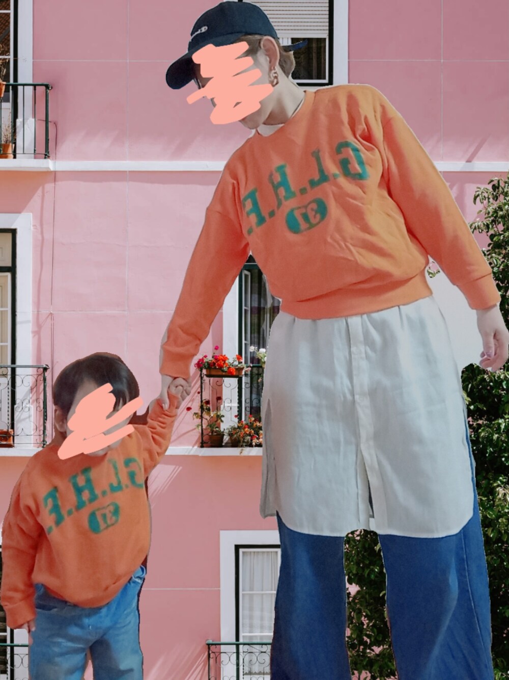 「MARKEY'Sのアイテム（Tシャツ/カットソー、オレンジ系）」を使った、choco★さん（レディース・160cm）の春コーディネートの1枚目の写真