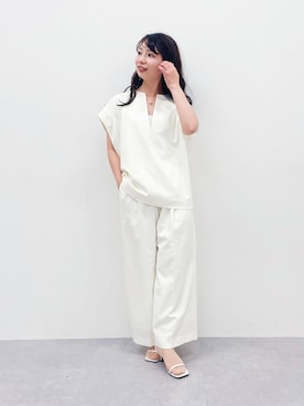 「レギュラー」｜「アイテム（ノーカラージャケット）」を使った、Nahoさん（レディース・146cm）の夏コーディネート