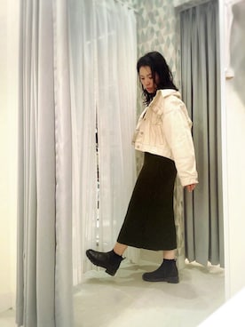 「NICE CLAUP（ナイスクラップ）のアイテム（ジャケット/アウター）」を使った、twomamyさん（レディース・159cm）の秋コーディネート