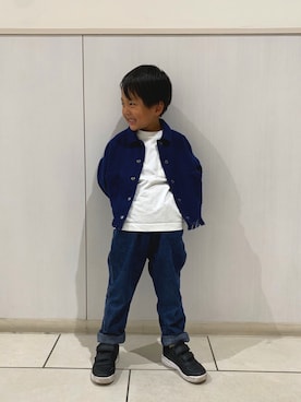 「JEANASIS（ジーナシス）のアイテム（ブルゾン）」を使った、3kidsmomさん（キッズ・110cm）の秋コーディネート