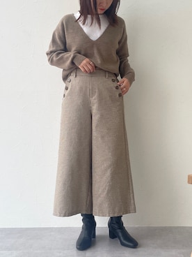 「レギュラー」｜「アイテム（ブーツ）」を使った、manamiさん（レディース・150cm）の秋コーディネート
