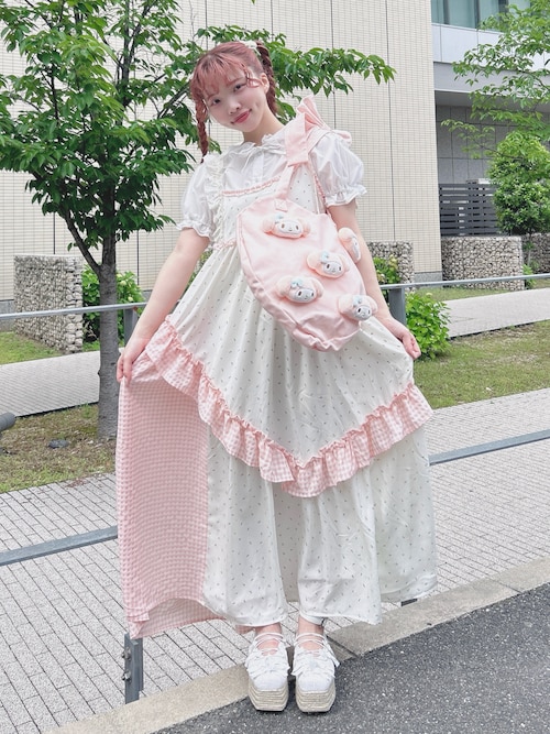 メロクロコラボ】My Melody heart tote bag(PINK)（トートバッグ