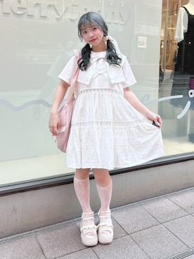 「merry jenny（メリージェニー）のアイテム（ワンピース/ドレス）」を使った、haruさん（レディース・152cm）の夏コーディネート