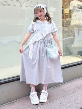 「アイテム（カチューシャ）」を使った、haruさん（レディース・152cm）の夏コーディネート