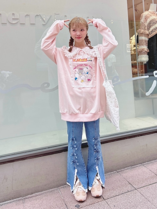 merry jenny flower waffle 三点セット メリージェニー merry jenny flower waffleミニワンピース （ピンク