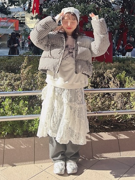 「merry jenny（メリージェニー）のアイテム（ブルゾン）」を使った、haruさん（レディース・152cm）の冬コーディネート
