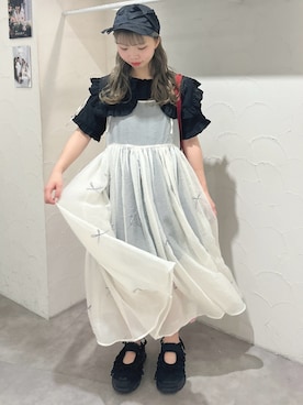 「merry jenny（メリージェニー）のアイテム（ワンピース/ドレス）」を使った、haruさん（レディース・152cm）の夏コーディネート