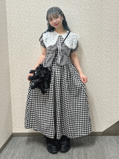 メリージェニー リボンがいっぱいワンピース　merryjenny チェック メリージェニー merry jenny リボンがいっぱいワンピース