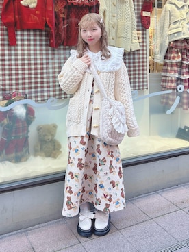 「アイテム（ジャンパースカート）」を使った、haruさん（レディース・152cm）の秋コーディネート