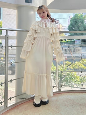 「ベロア」｜「アイテム（ワンピース/ドレス）」を使った、haruさん（レディース・152cm）の秋コーディネート