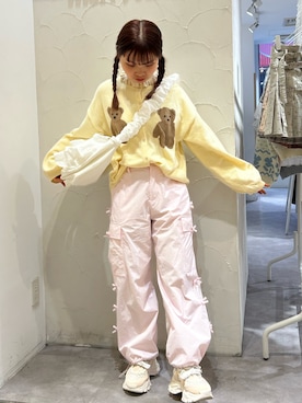 「タートルネック」｜「アイテム（カーゴパンツ）」を使った、haruさん（レディース・152cm）の冬コーディネート