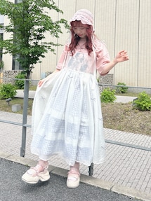 ギンガムレースフレアスカート｜メリージェニー（merry jenny