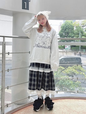 「アイテム（ニットキャップ/ビーニー）」を使った、haruさん（レディース・152cm）の秋コーディネート